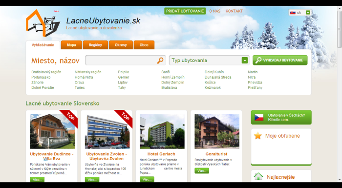 Referencia www.LacneUbytovanie.sk - tvorba www stránky od Ján Žitniak