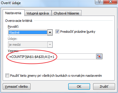 microsoft-excel-2010-ako-obmedzit-zadavanie-duplicitnych-hodnot-v-stlpci-overit-udaje