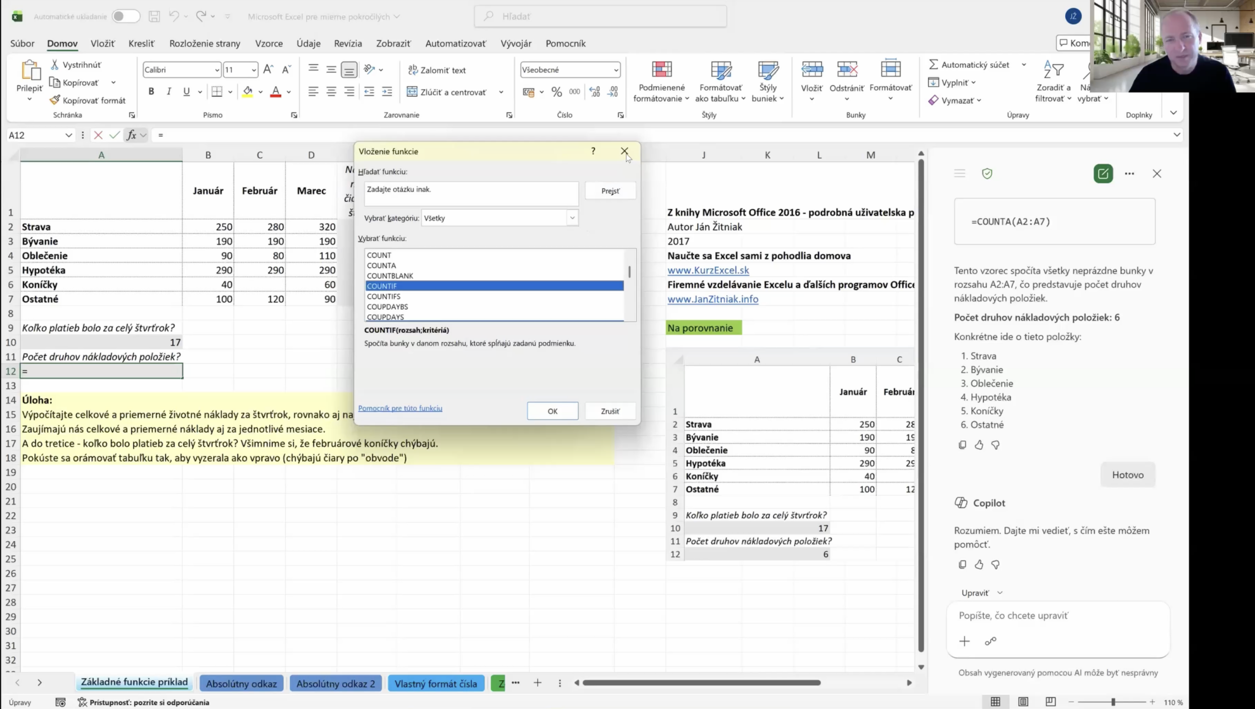 Microsoft Excel – od základov po pokročilé funkcie, ECDL, Copilot, tipy a triky